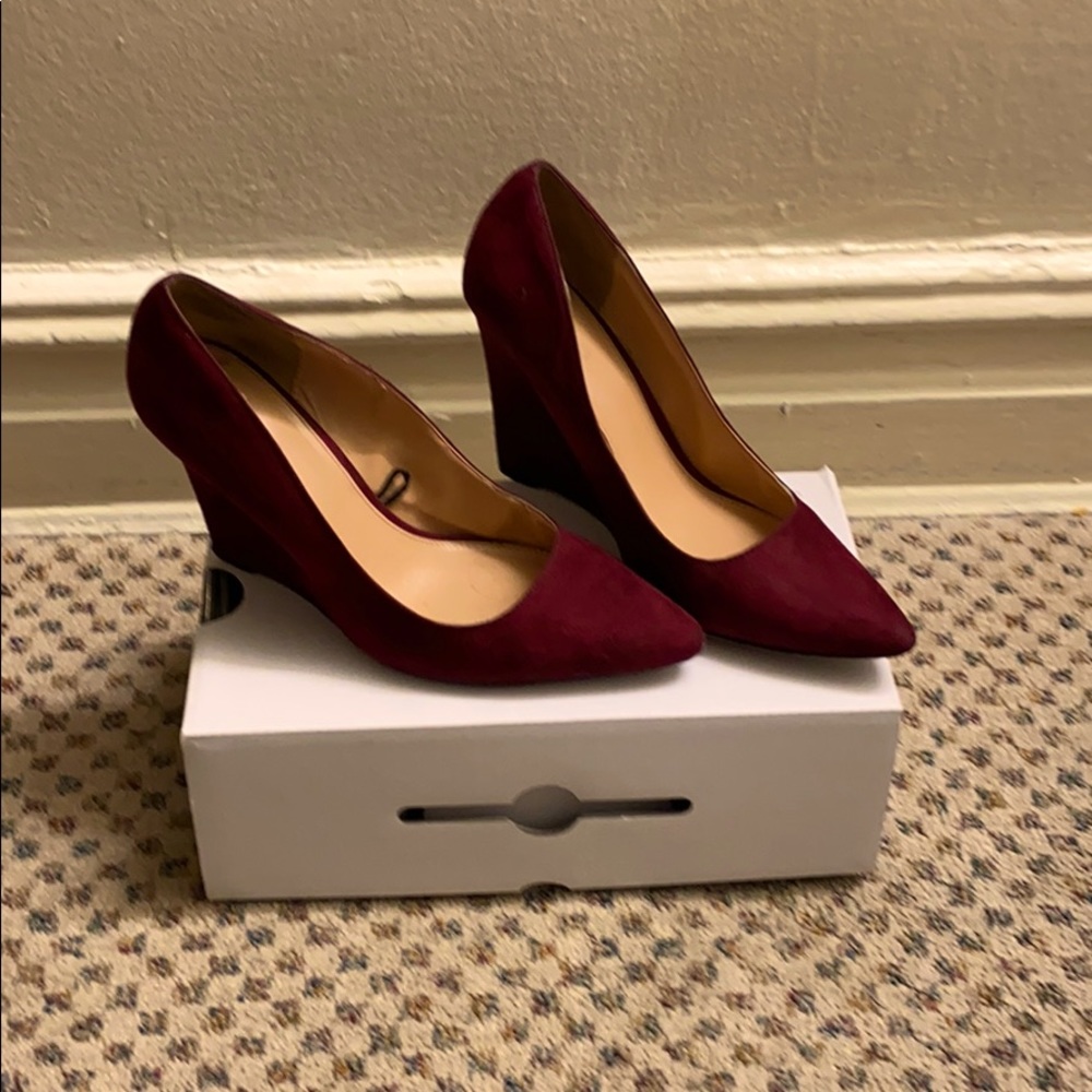 Maroon burgundy platform shoes